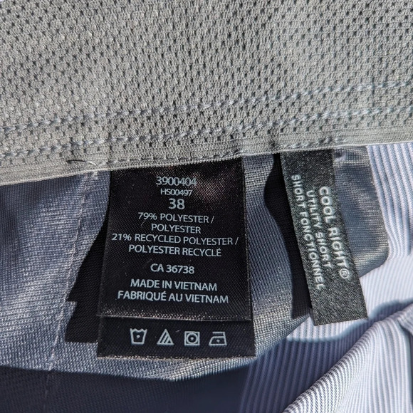 NWT Haggar Size 38 Cool  Right Utility Short Blue & White Stripe - Picture 6 of 7